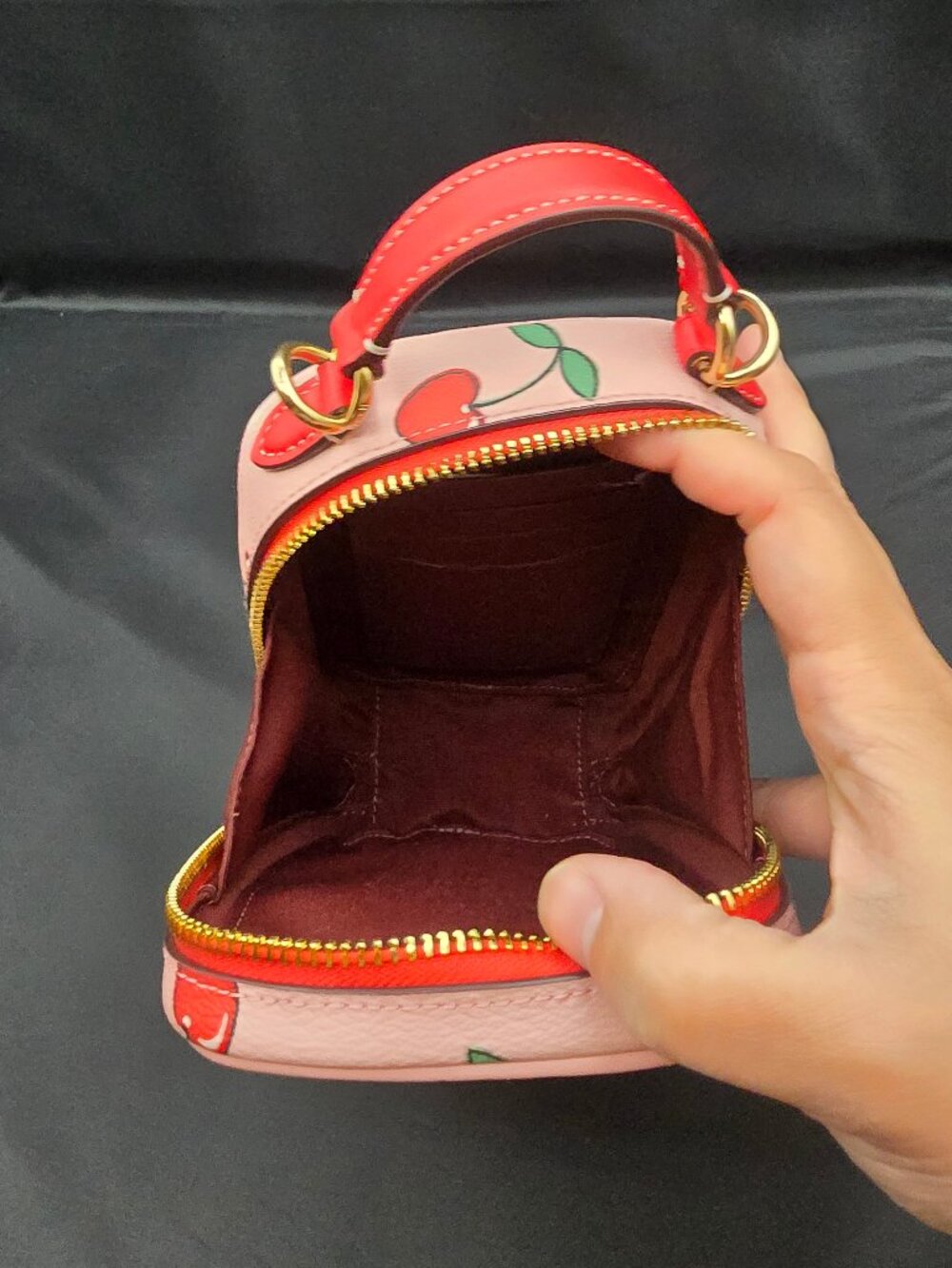 Coach Eva Phone Crossbody with Heart Cherry Print CF371 - Picture 6 of 7